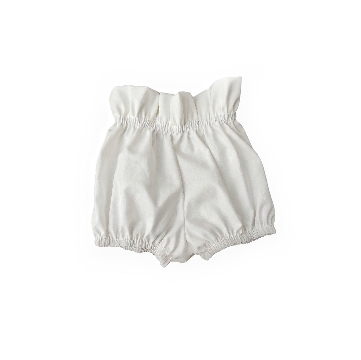 Plain White Paper Bag Waist Baby Bloomers – High Waist Cotton Nappy Cover